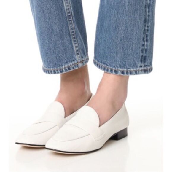 Diane Von Furstenberg Lafayette Slip-on Leather Loafer In White - Picture 1 of 7